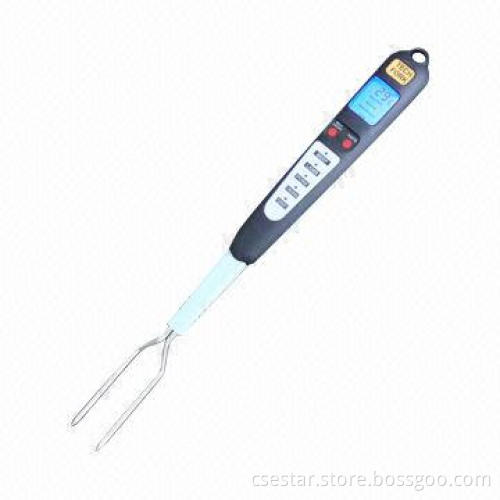 LCD display digital meat thermometer fork, multiple options for meat type & taste level
